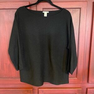 Black Ribbed Knit Sweater